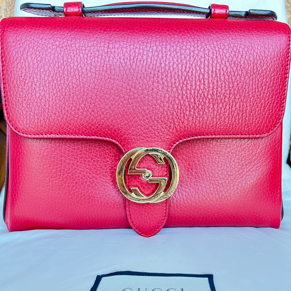 Gucci Calfskin Interlocking G Shoulder bag
